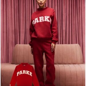 Red Parke Sweatshirt Valentines Mockneck L/XL